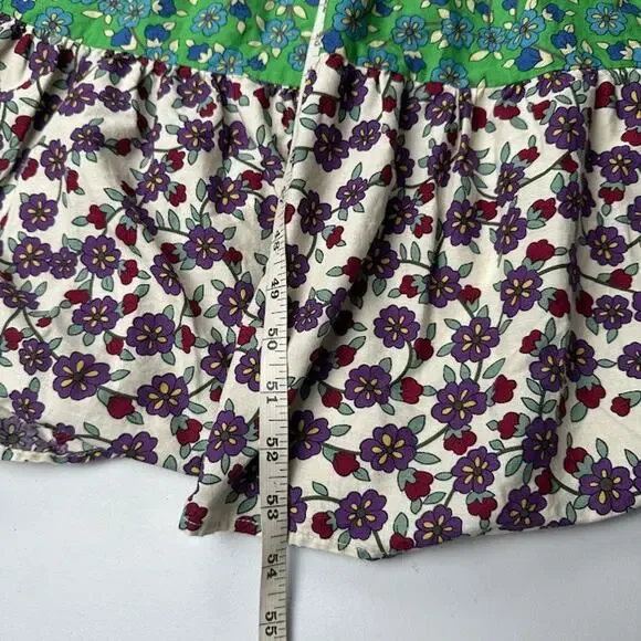 Melloday Dress Womens Small Cream Floral Tier Maxi Smocked Boho Cottage Peasant - Picture 13 of 15